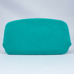 手触りが心地よい-鹿革天溝がま口長財布#エメラルドグリーン 2枚目の画像