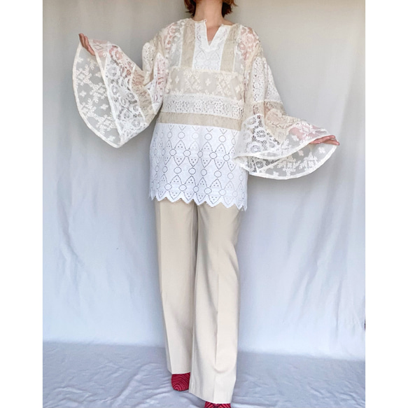 patchwork lace tunic　"a" 8枚目の画像