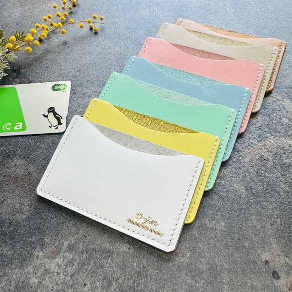 カード1枚のためだけの本革カードケース    パスケース　定期入れ 免許証ケース コンパクト 革小物 3枚目の画像