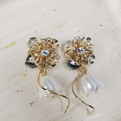 メタルフラワーアクセサリー イヤリング/ピアス イヤリング