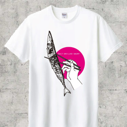 秋刀魚とお箸　半袖Tシャツ 3枚目の画像