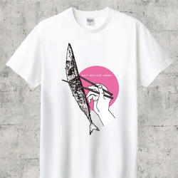 秋刀魚とお箸　半袖Tシャツ 4枚目の画像