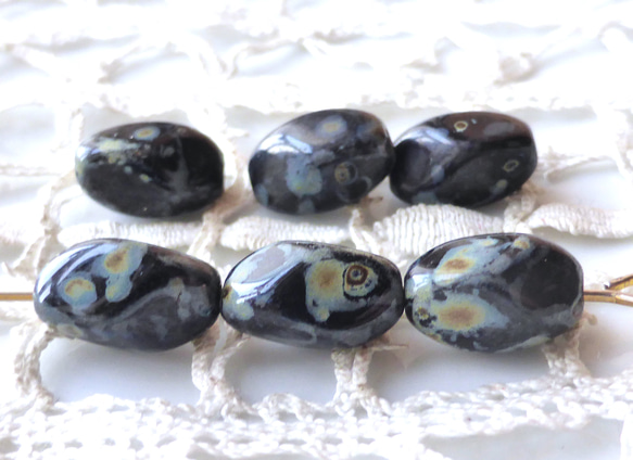 きれいな石　チェコビーズCzech Glass Beads6個 1枚目の画像