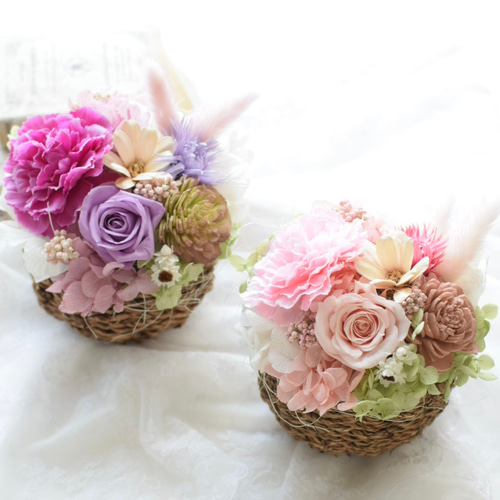 ナチュラルバックアレンジメント～sweet～ プリザーブドフラワー 花結