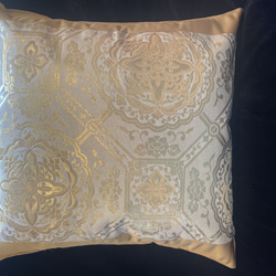 【売約済】金彩正絹袋帯リメイククッションカバー①２枚組(ファスナー付) 売約済】金彩正絹袋帯リメイククッションカバー①2枚組(ファスナー付)