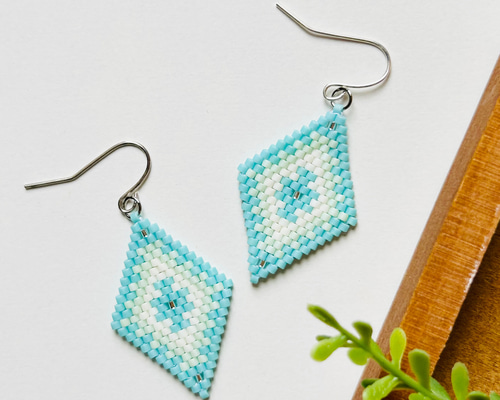 ビーズピアス　イヤリング〜light blue〜 15fcb878b5ddb7601acdb8be59120f