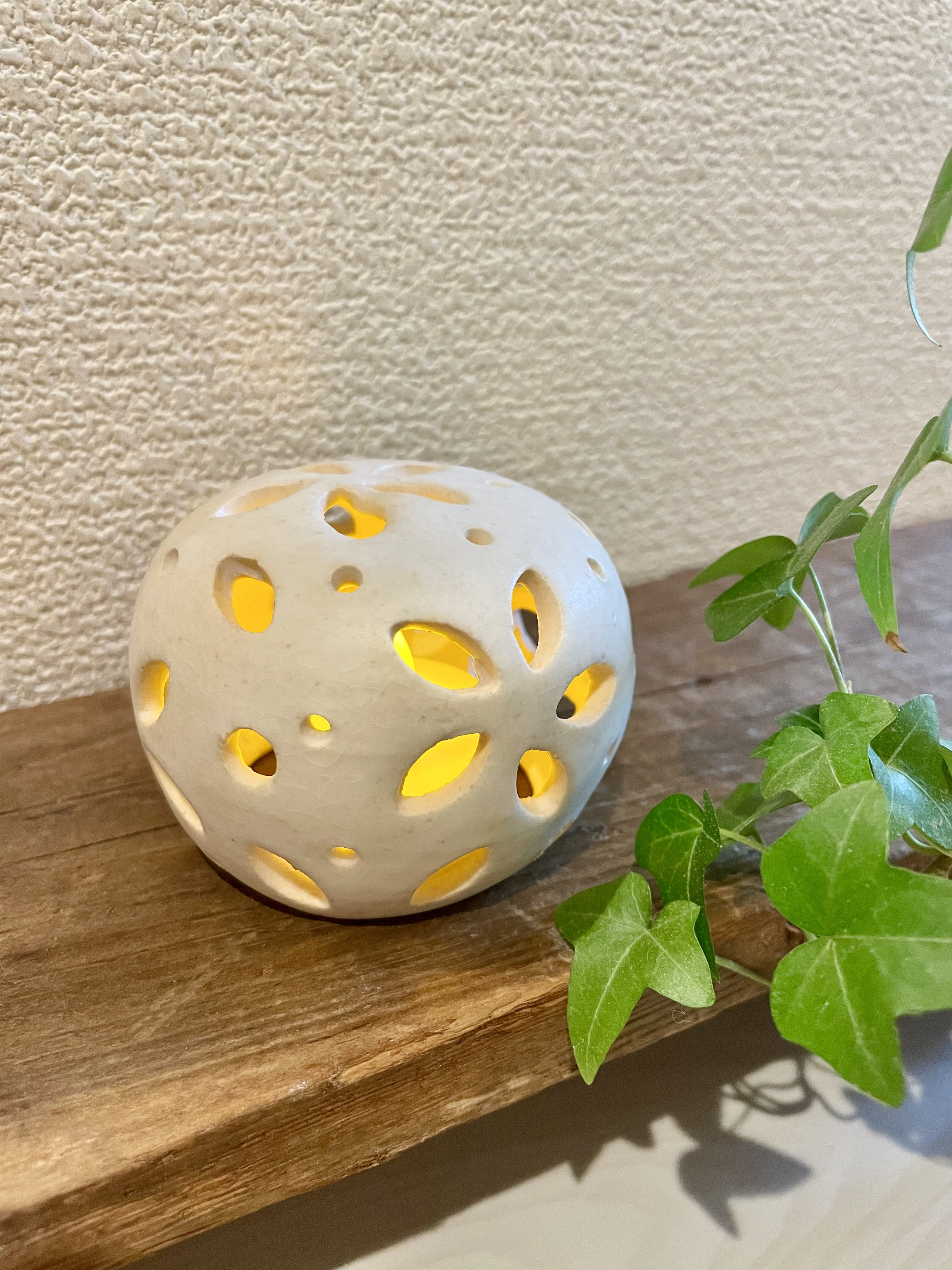 手作り陶器のキャンドルホルダー キャンドル・キャンドルホルダー