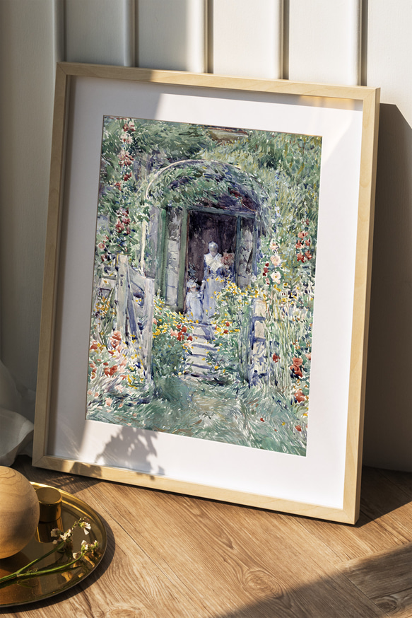 【NO.561】庭園と親子の絵画アートポスター☆おしゃれボタニカルナチュラルさわやかリラックス★A2A1B5B4B3B2 4枚目の画像