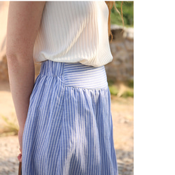 空色縞天糸麻ロングスカート#328330 5枚目の画像