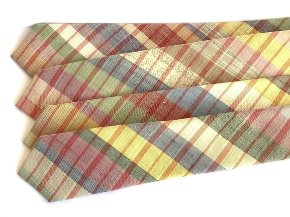 伝統織物のトップブランド塩沢織のネクタイ（縞）O25 4枚目の画像