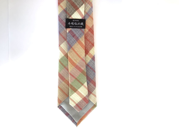 伝統織物のトップブランド塩沢織のネクタイ（縞）O25 3枚目の画像