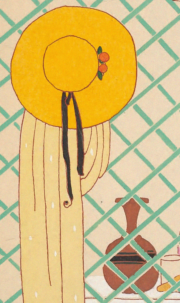 【NO.563】オレンジと女性イラストアートポスター☆60sレトロモダンモッズおしゃれ可愛いパステルA2A1B5B4B3 4枚目の画像