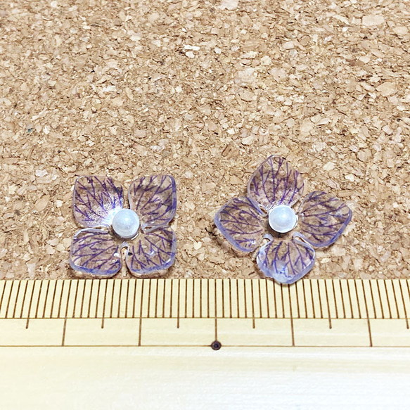 アクリル花カボション紫陽花４個 4枚目の画像