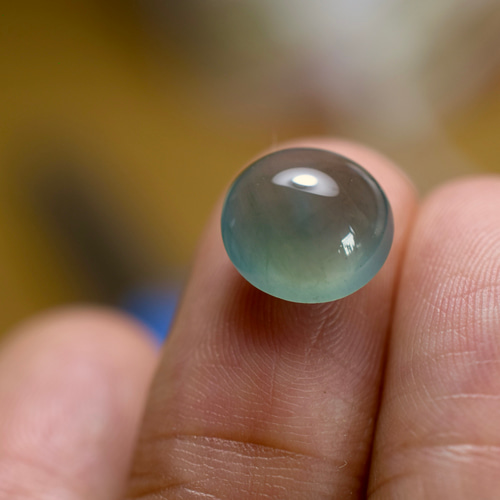 RS4-83 上品 宝石質 楕円 氷藍緑 天然グアテマラ産 A貨 本翡翠 ルース