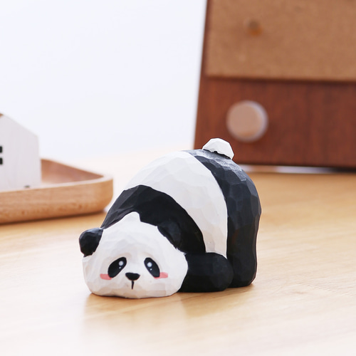 超人気 萌え萌えパンダ 木彫りのパンダ 置物 ギフト プレゼント ギフト
