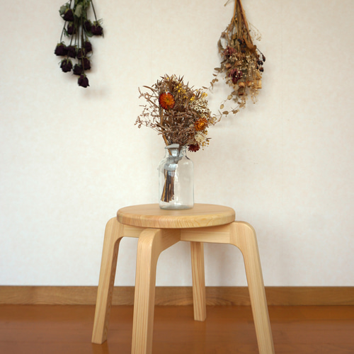 受注生産 ひのき スタッキングスツール ロータイプ 高さ36㎝ ヒノキ