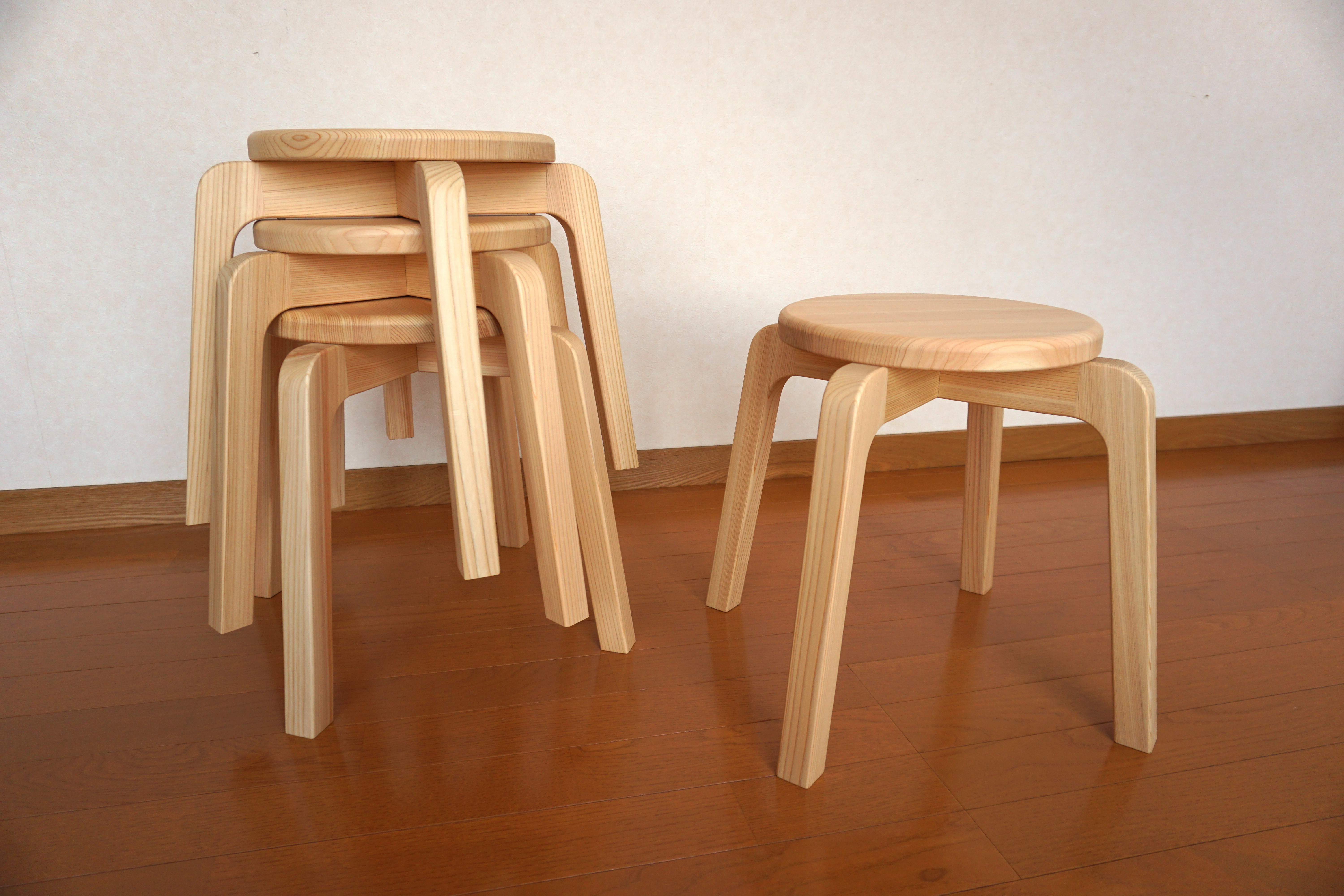 手作りスツール 家事用 ひのき製