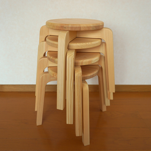 受注生産 ひのき スタッキングスツール ロータイプ 高さ36㎝ ヒノキ