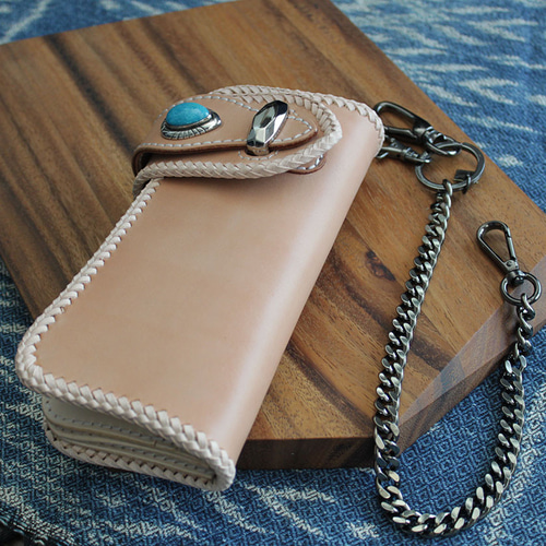 バイカーズウォレット 栃木レザー ヌメ革 長財布 ライダースウォレット