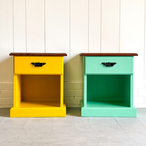Bohemian side table《yellow》 アンティーク ビンテージ カラフル