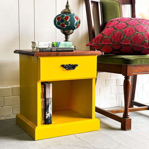 Bohemian side table《yellow》 アンティーク ビンテージ