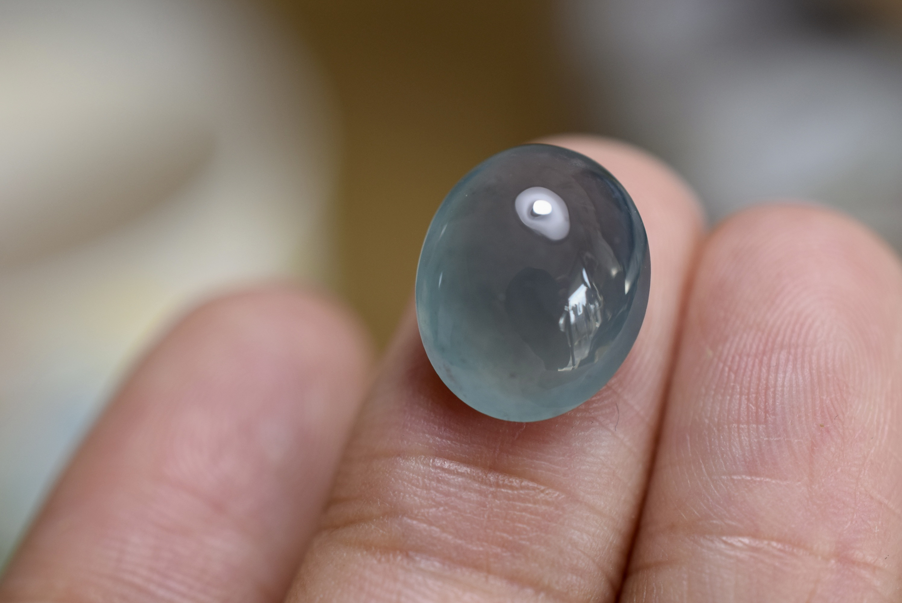 RS5-85 大粒 宝石質 氷藍緑 天然グアテマラ産 藍水 A貨 本翡翠 ルース 裸石 硬玉 ジェダイト