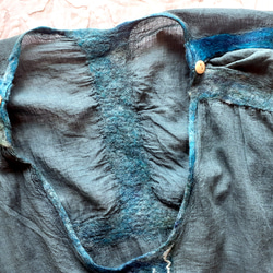 半袖の服～「アクティブ」透け感 ブラウス ターコイズブルー 12枚目の画像