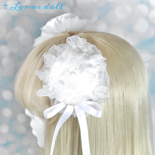 完成品】《☥》ゆめかわチャイナお団子カバー(オーガンジーレース白