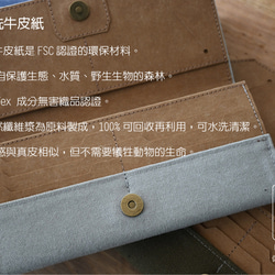 gray/キャンバス洗えるクラフト紙長財布-/超軽量 Canvas Wallet 4枚目の画像