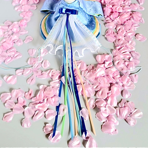 740 小さな着せ替えお着物〈お姫様〉十二単 正絹透かし鶴に草花模様