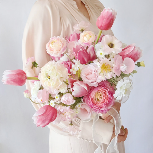 ブーケ ブートニア 2点セット アーティフィシャルフラワー ブーケ 造花