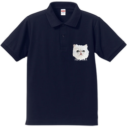 リアル刺繍 ポロシャツ エキゾチックショートヘア 名入れ 刺繍 にゃんこ 猫 うちの子 エンブラージュ 受注生産 3枚目の画像