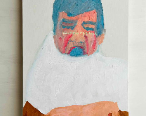 32×41㎝「着替え中のあかちゃん。」油彩・原画・F6 32×41㎝「着替え中のあかちゃん。」F6・原画・油彩 絵画 かいが