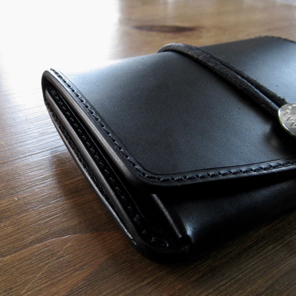 革財布 ミドルサイズ トラッカー ウォレット ミニ財布   コンパクト　アメリカン　サドル 3枚目の画像