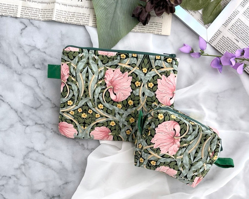 華やか・上品・ウィリアムモリス♡便利サイズのポーチセット ポーチ