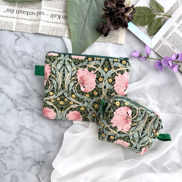 華やか・上品・ウィリアムモリス♡便利サイズのポーチセット ポーチ