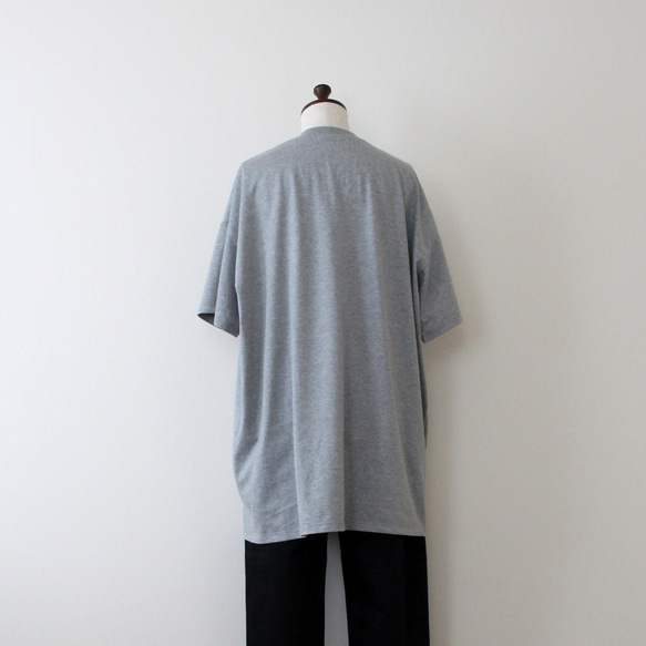 《2024春夏》コットン天竺メンズライクビッグシルエットTシャツ杢グレー 5枚目の画像