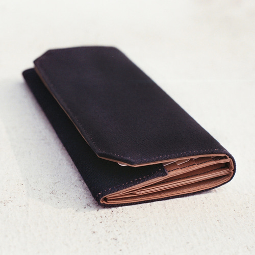 ブラック-帆布/洗えるクラフト紙長財布-軽量 長財布 1983ER 通販