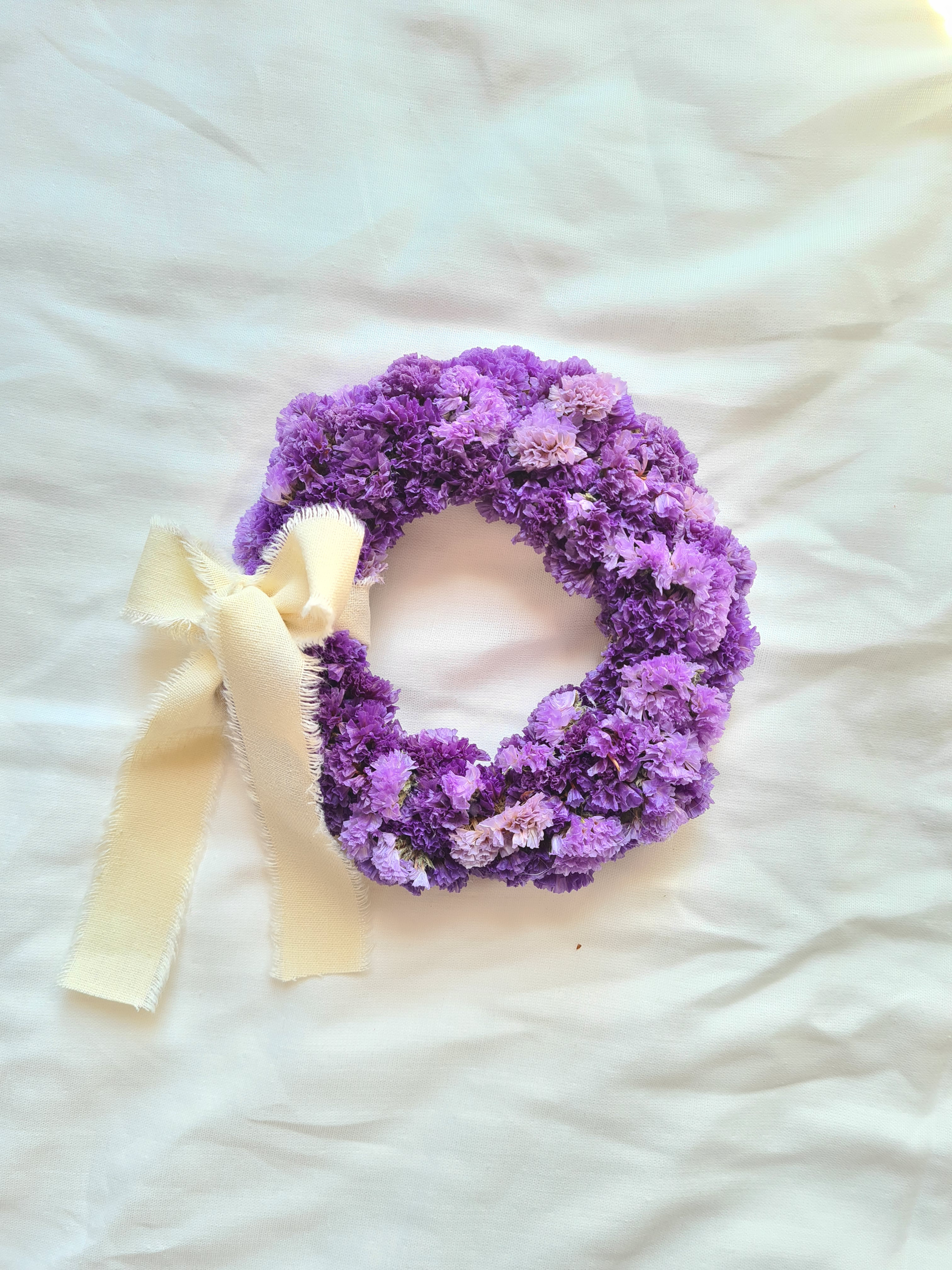 SOLD 大人シックパープルハーフリース ドライフラワー グニー