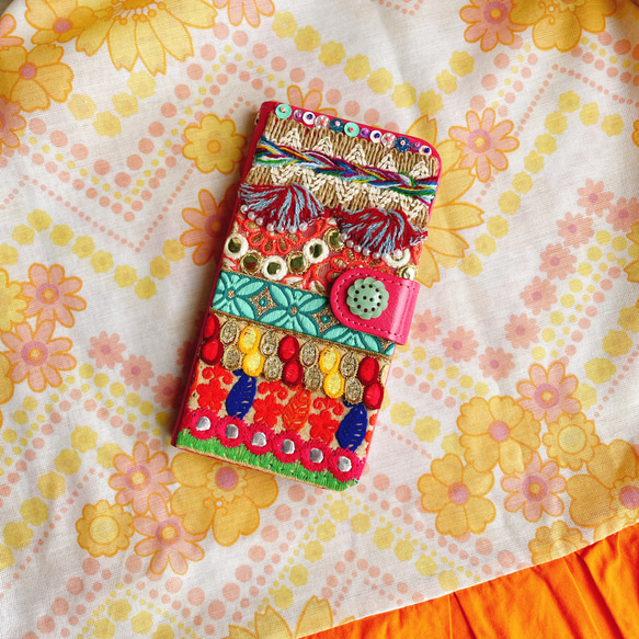 ほぼ全機種対応】ビビッドピンクの手帳型iPhoneケース 手帳型