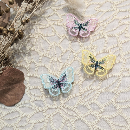 蝶々ヘアクリップ♡ベビーヘアクリップ♡バタフライヘアクリップ