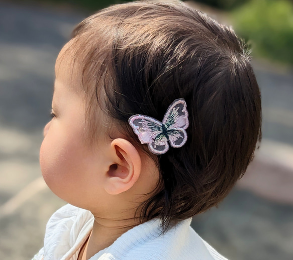 蝶々ヘアクリップ♡ベビーヘアクリップ♡バタフライヘアクリップ♡ 7枚目の画像