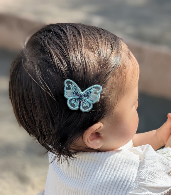 蝶々ヘアクリップ♡ベビーヘアクリップ♡バタフライヘアクリップ♡ 8枚目の画像