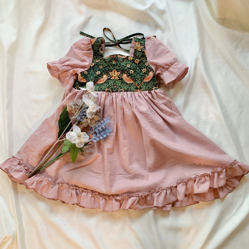 90-140cm) ハンドメイド子供服 リバティ✳︎田園風フリル 90-140cm) ハンドメイド子供服 リバティ✳︎田園風フリル
