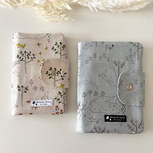 にじのもり 【くすみブルー】マルチケース 母子手帳ケース A6.B6.A5