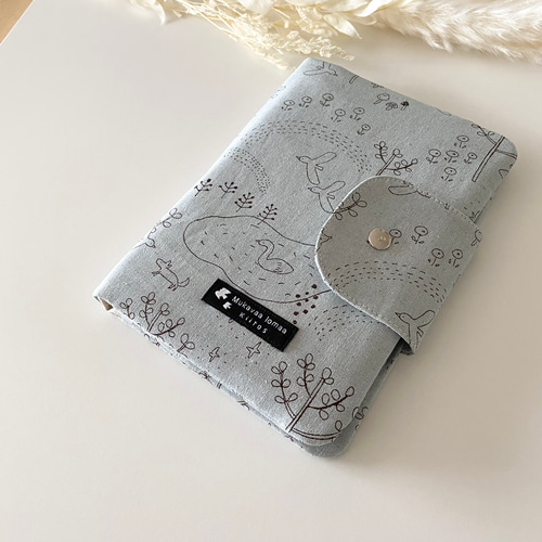 にじのもり 【くすみブルー】マルチケース 母子手帳ケース A6.B6.A5