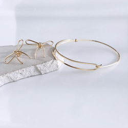 【春の福袋】【期間限定】connection　bangle & Ruban バングル　ピアス　セット 1枚目の画像