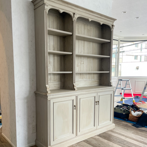 フランスアンティーク調カップボード シャビーシック 飾り棚 オーダー