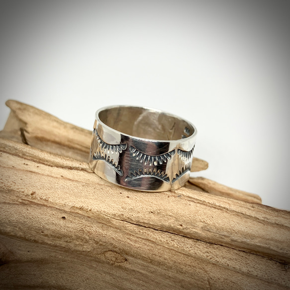 silver950 スタンプワーク　シルバーリング　指輪　17号　#インディアンジュエリー　ネイティブアメリカン　925 1枚目の画像