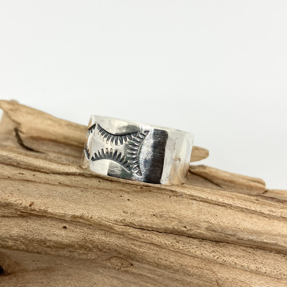 silver950 スタンプワーク　シルバーリング　指輪　17号　#インディアンジュエリー　ネイティブアメリカン　925 2枚目の画像
